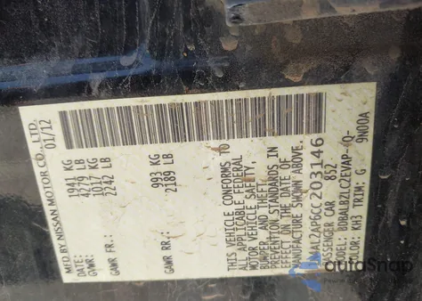 2012 Nissan Altima 2.5 S from USA, damaged, VIN 1N4AL2AP6CC203146